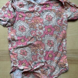 Kate Quinn Pink and Orange Floral onesie